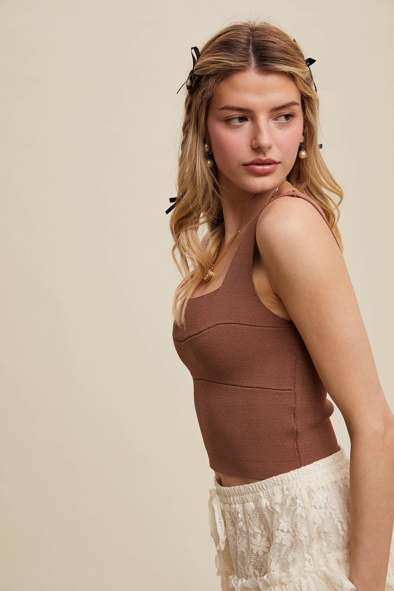 Bandage Brami Top: Taupe / M