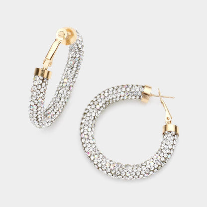 Rhinestone Pave Hoop Earrings
: Rdmt