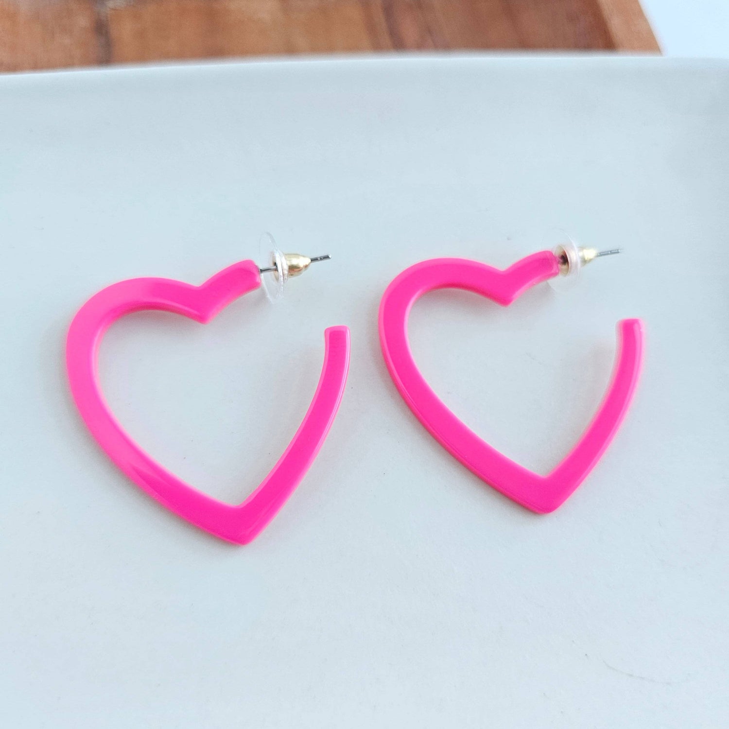 Heart Hoops - Ultra Pink // Jewelry, Earrings, Valentine&