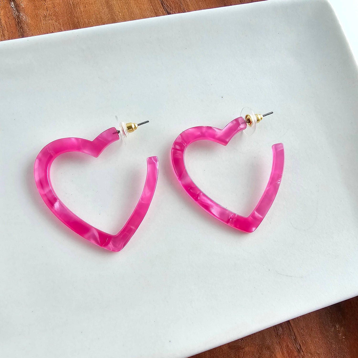 Heart Hoops - Hot Pink // Valentine&
