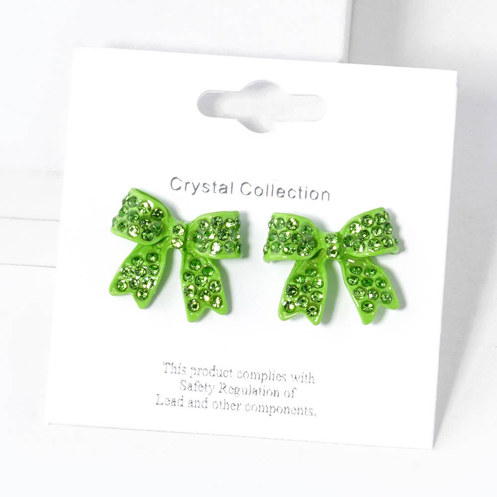 Crystal Rhinestone Pave Bow Stud Earrings
: Black Clear