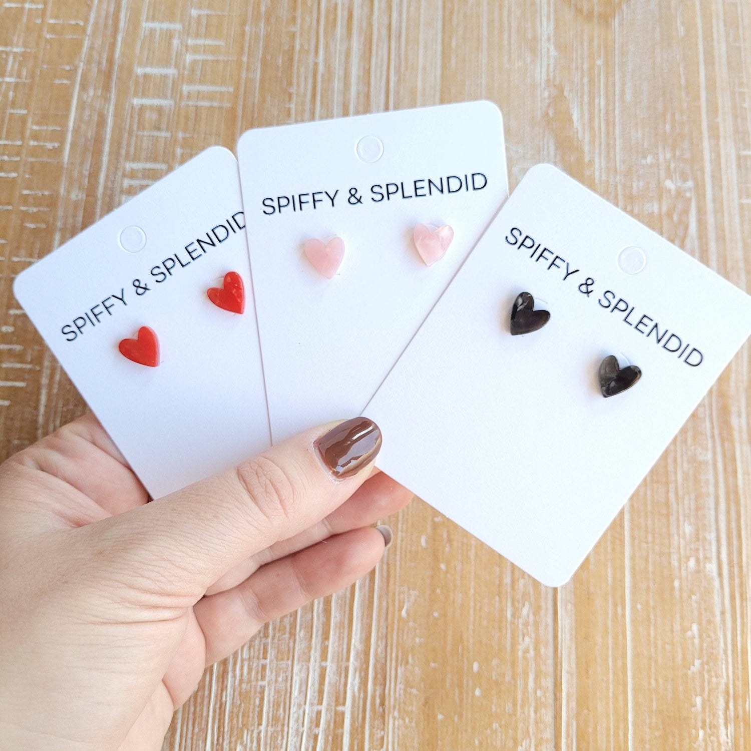 Hand Drawn Heart Studs - Black // Jewelry, Earrings, Gifts, Valentine