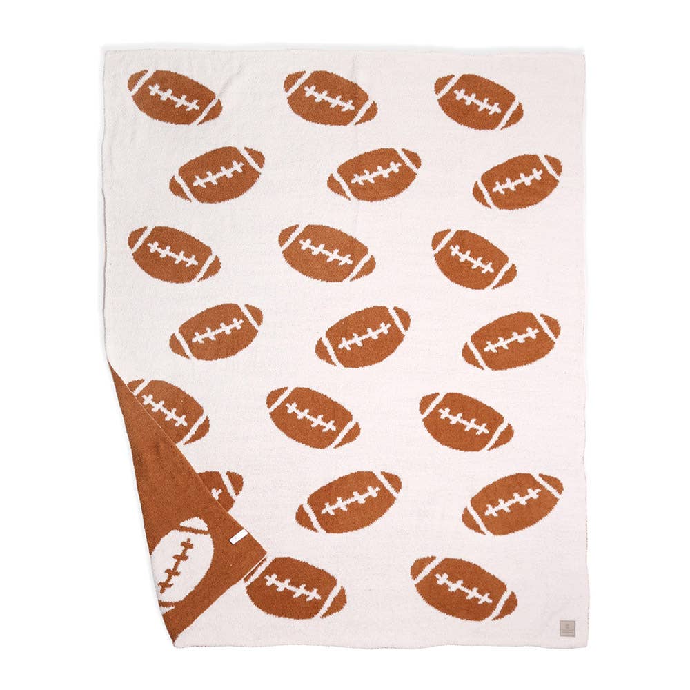 Reversible Football Patterned Throw Blanket