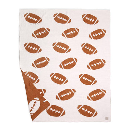 Reversible Football Patterned Throw Blanket