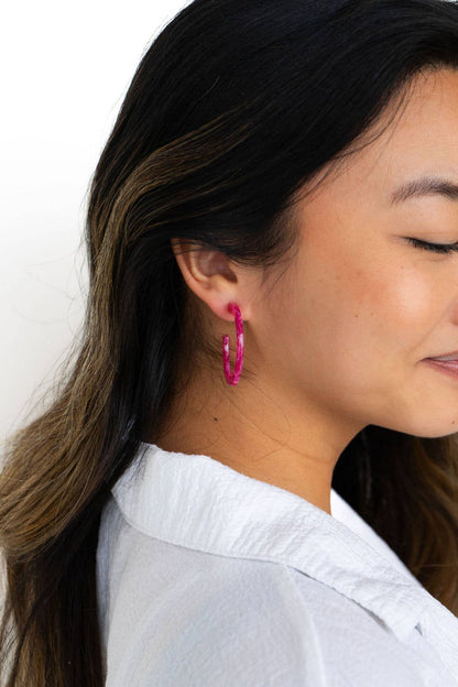 Camy Hoops - Raspberry // Earrings, Jewelry, Gifts
