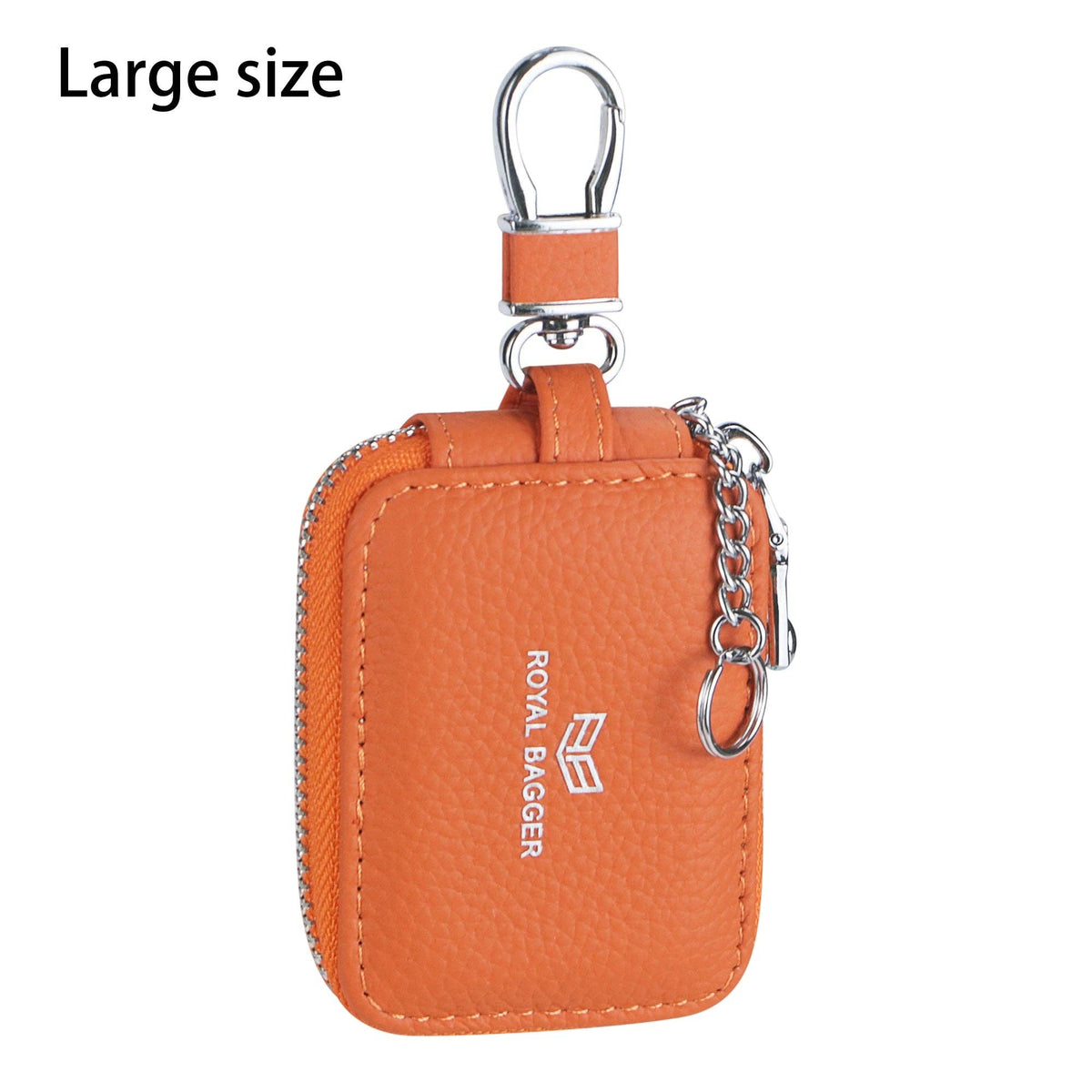 3901 Leather Earphone Pouch with Keychain: Black