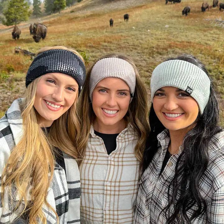 Allover Clear Sequin Head Wrap HWC0044: Chocolate