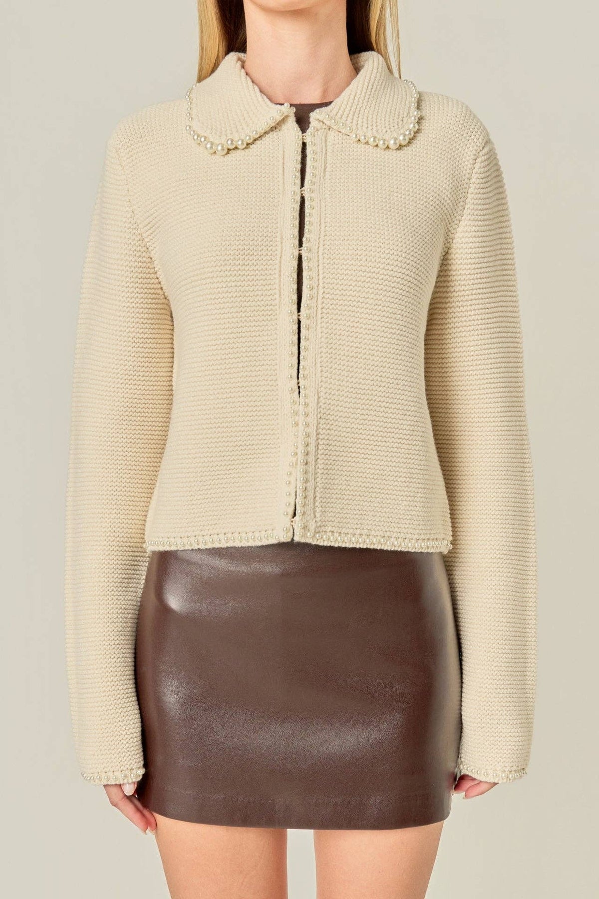 Pearl Knit Cardigan: IVORY / S