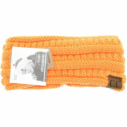 Solid Ribbed Ponytail Headband HB21: Neon Lime