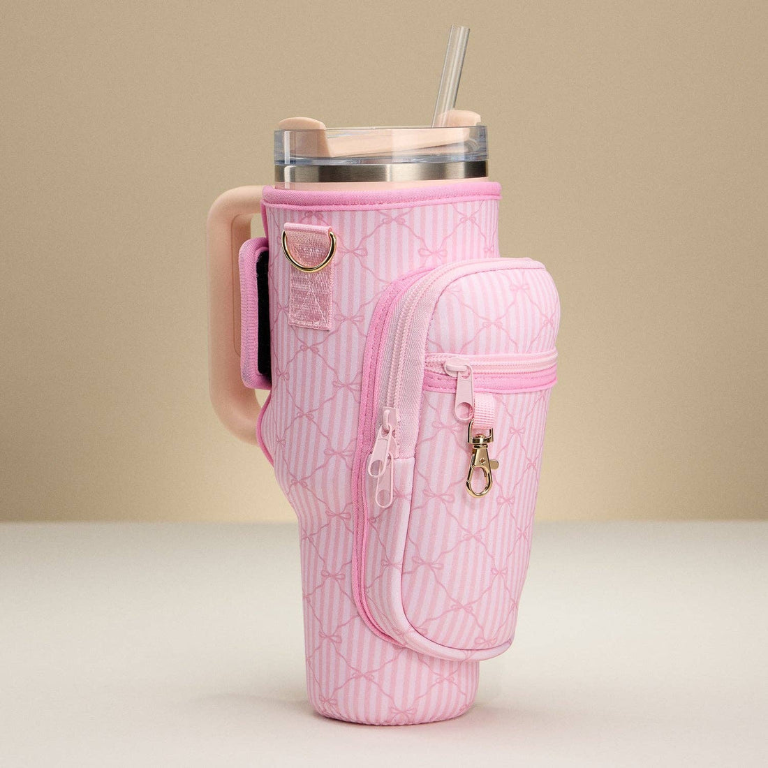 Pink Neoprene Tumbler Carrier: PK / ONE / 5AG78068
