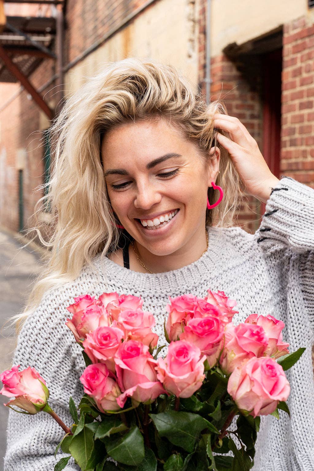 Heart Hoops - Ultra Pink // Jewelry, Earrings, Valentine&