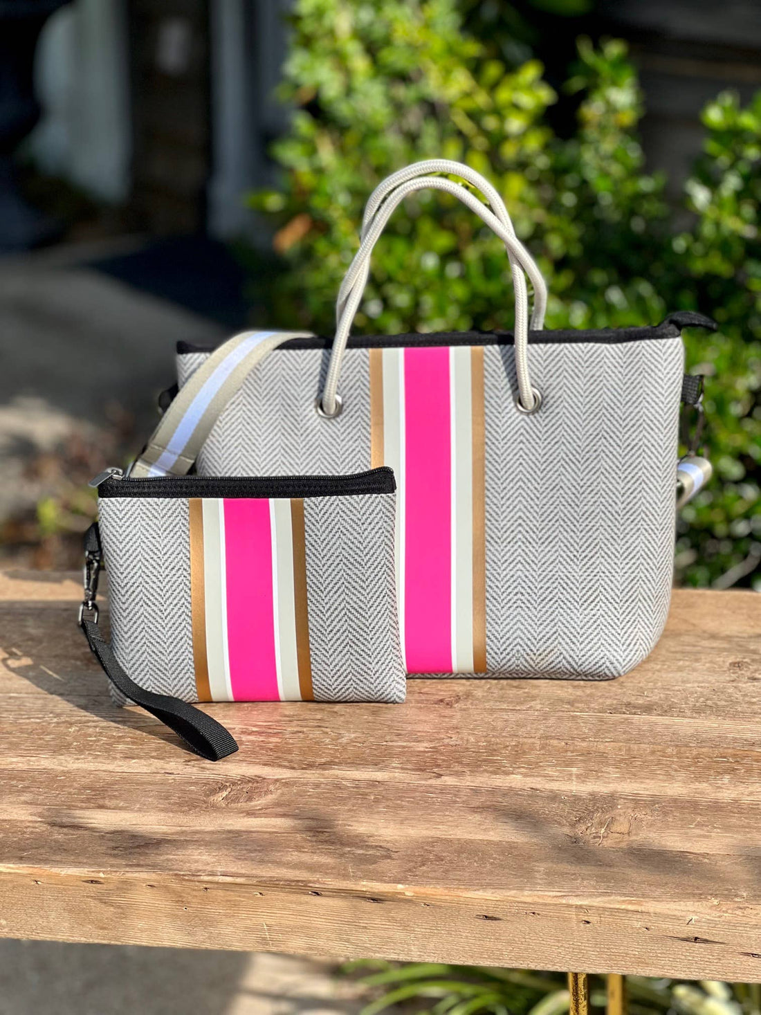 The Cathy Mini Neoprene Tote and Wristlet | shoptaylorgray