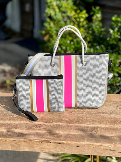 The Cathy Mini Neoprene Tote and Wristlet | shoptaylorgray