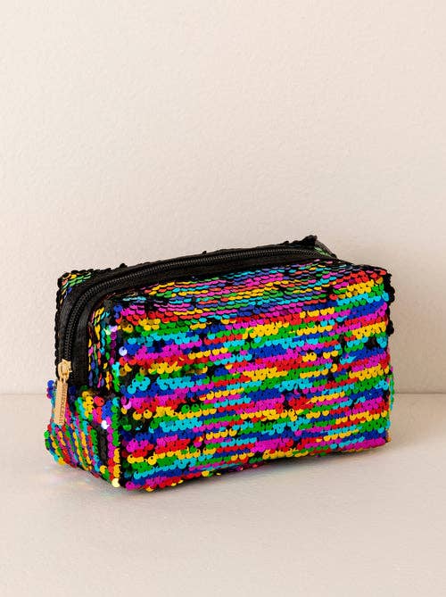 SEQUIN BLING COSMETIC POUCH: Multi
