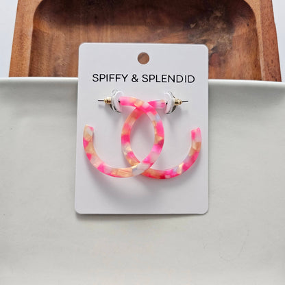 Camy Hoops - Tropical Pink // Earrings, Jewelry, Gifts