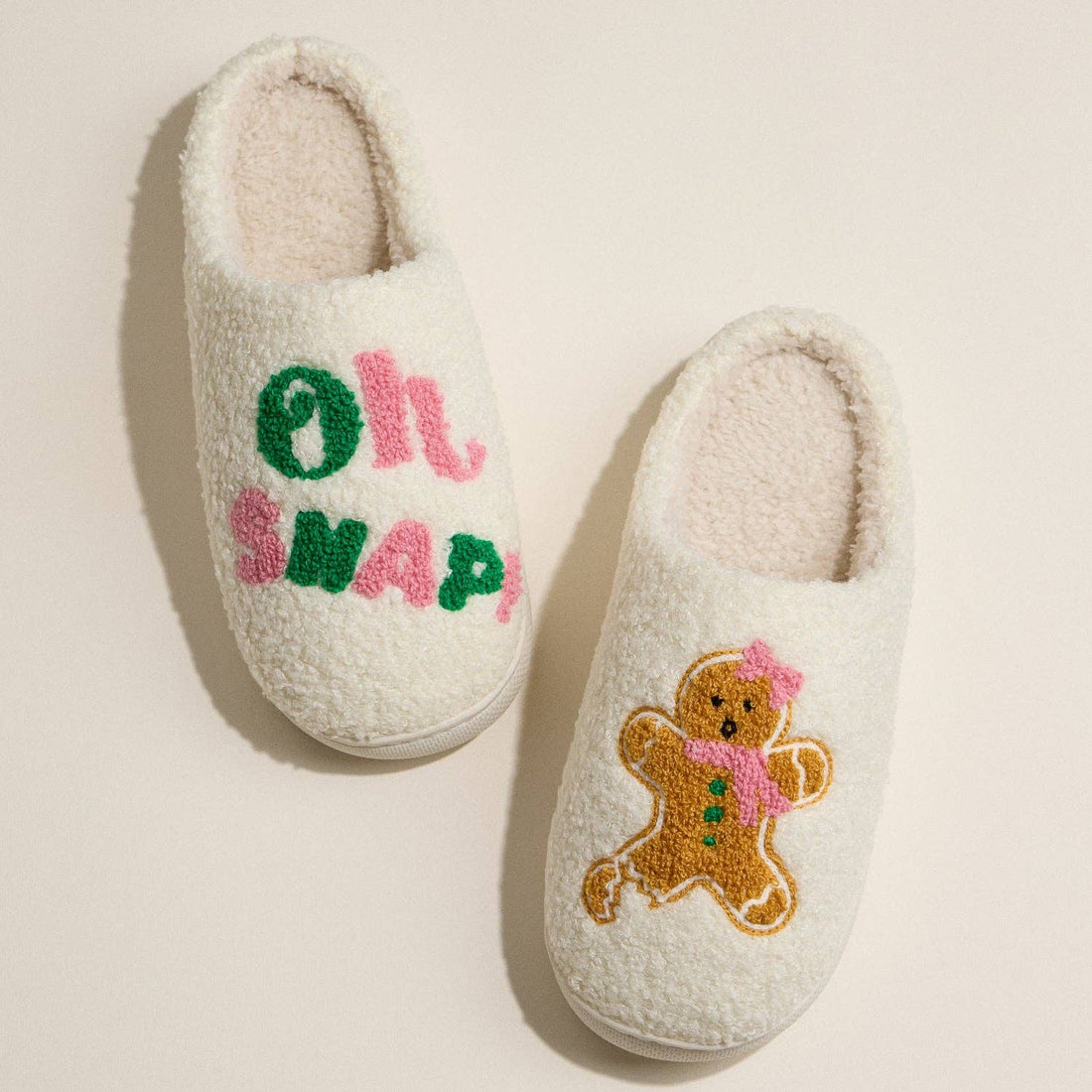 Oh Snap! Gingerbread Holiday Slippers: IV / S(38-39)