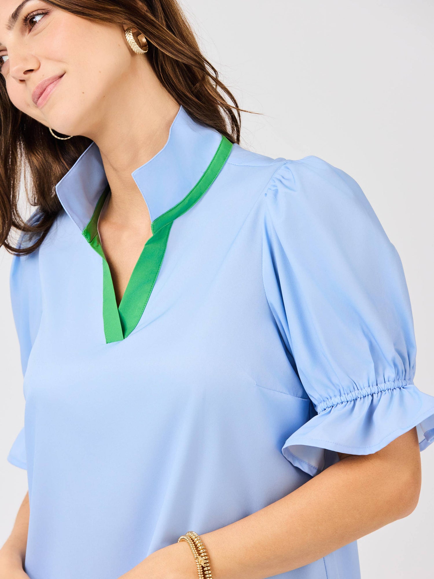 Mary Square Jessica Top | Light Blue
