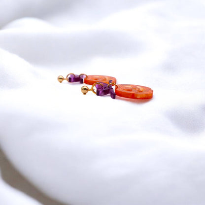 Halloween Pumpkin Acrylic Earrings - Jack-o-lantern Earrings