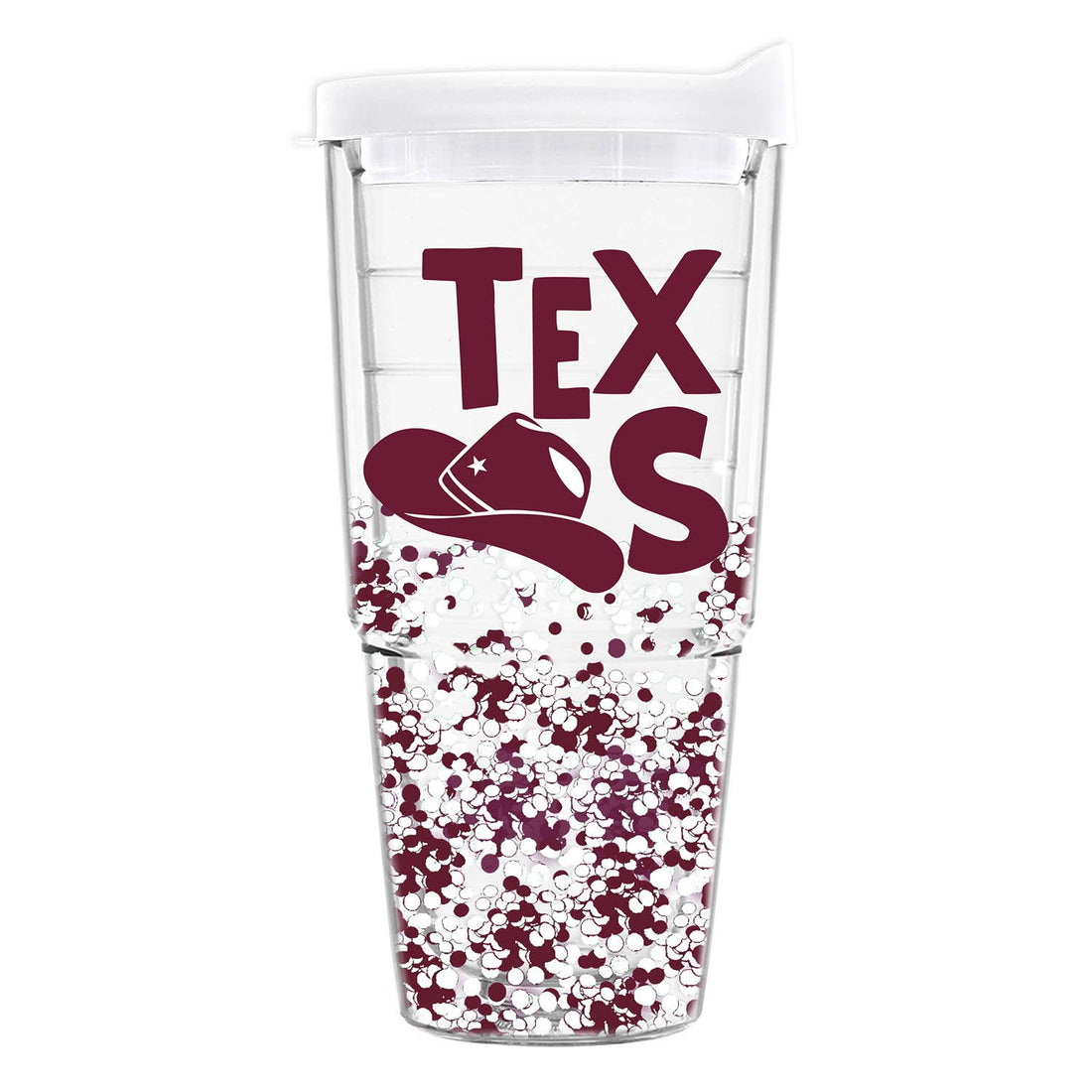 Acrylic Glitter Tumbler Maroon