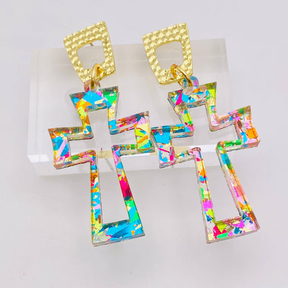 EASTER CRUCIFIX CHUNKY GLITTER EAR CANDY