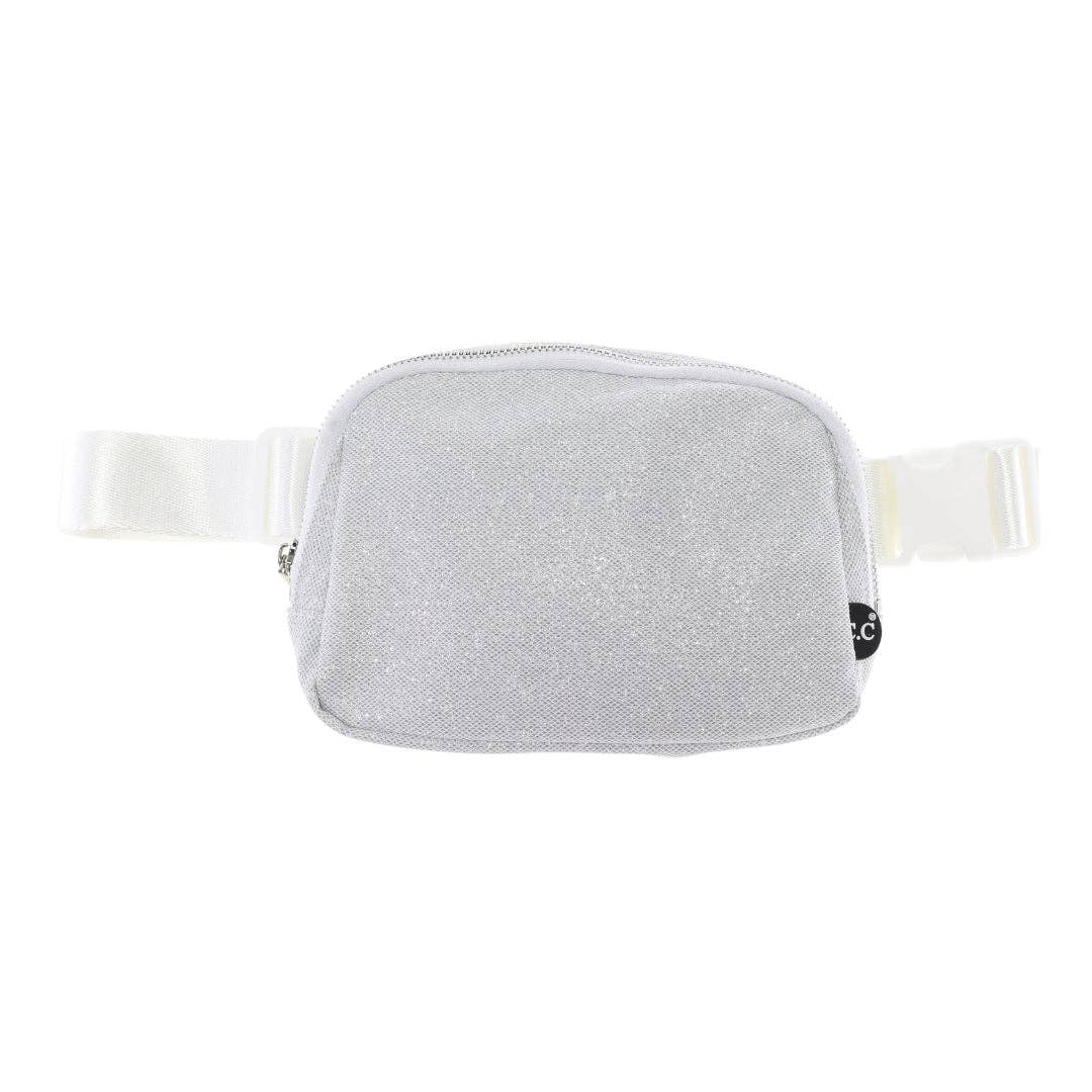 Glitter Mesh C.C Belt Bag BGS0062: Silver