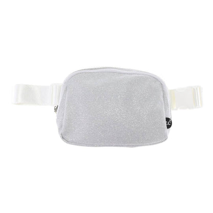 Glitter Mesh C.C Belt Bag BGS0062: Silver
