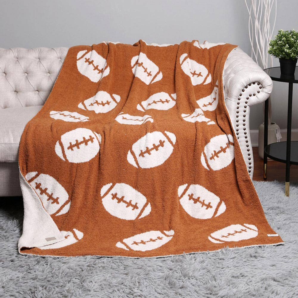 Reversible Football Patterned Throw Blanket
