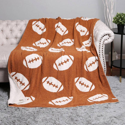 Reversible Football Patterned Throw Blanket