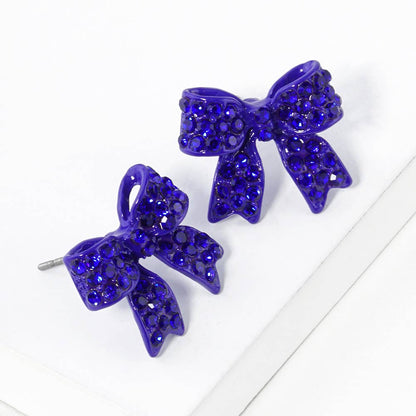 Crystal Rhinestone Pave Bow Stud Earrings
: Gold Clear