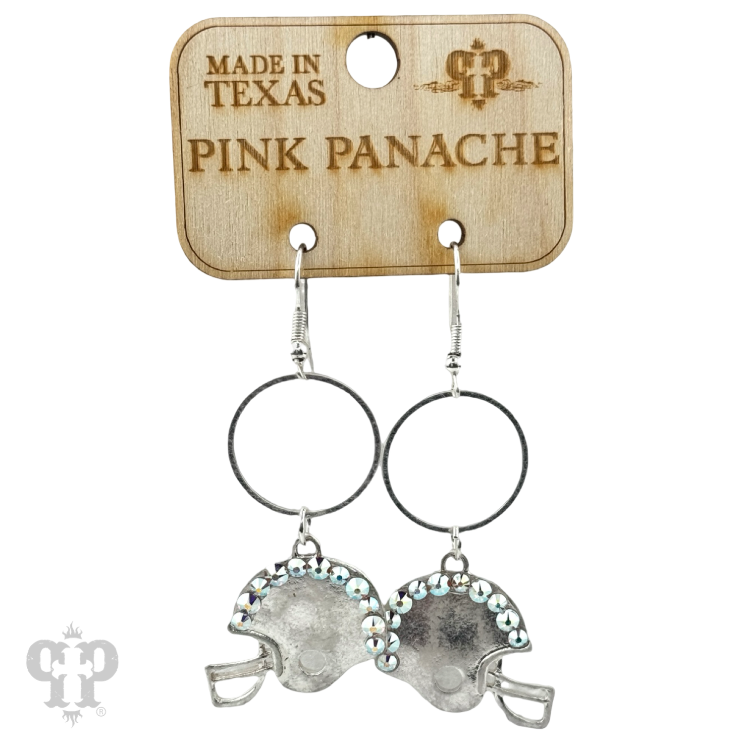 Football helmet earring E104: Silver