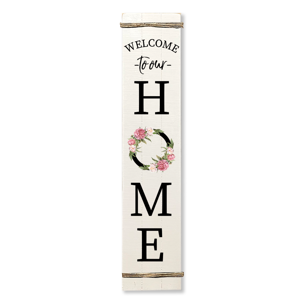 PORCH LEANER WELCOME HOME FLOWERS: Black