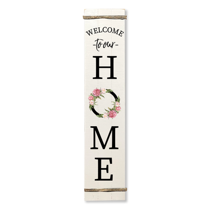 PORCH LEANER WELCOME HOME FLOWERS: Black
