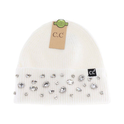 Rhinestone Charm Cuff C.C Beanie HTE0011: Dk. Grey