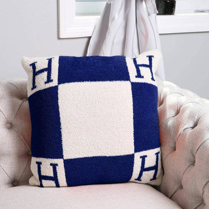 H Patterned Cushion Cover / Pillow Case
: Blue