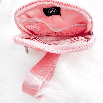 Nelly Nylon Card Wallet Wristlet: Checkered White/Black