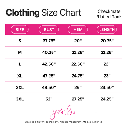 PREORDER- Checkmate Ribbed Tank by Jess Lea - Black