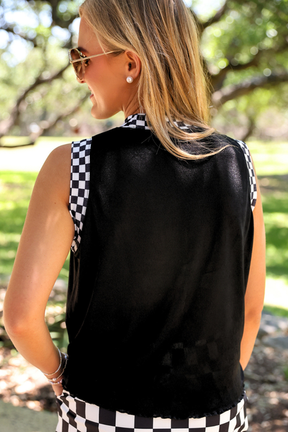 PREORDER- Checkmate Ribbed Tank by Jess Lea - Black