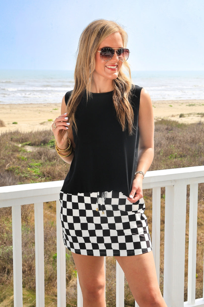 PREORDER- Checkerboard Checkered Skort by Jess Lea