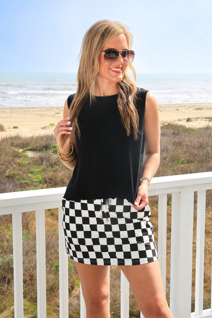 PREORDER- Checkerboard Checkered Skort by Jess Lea